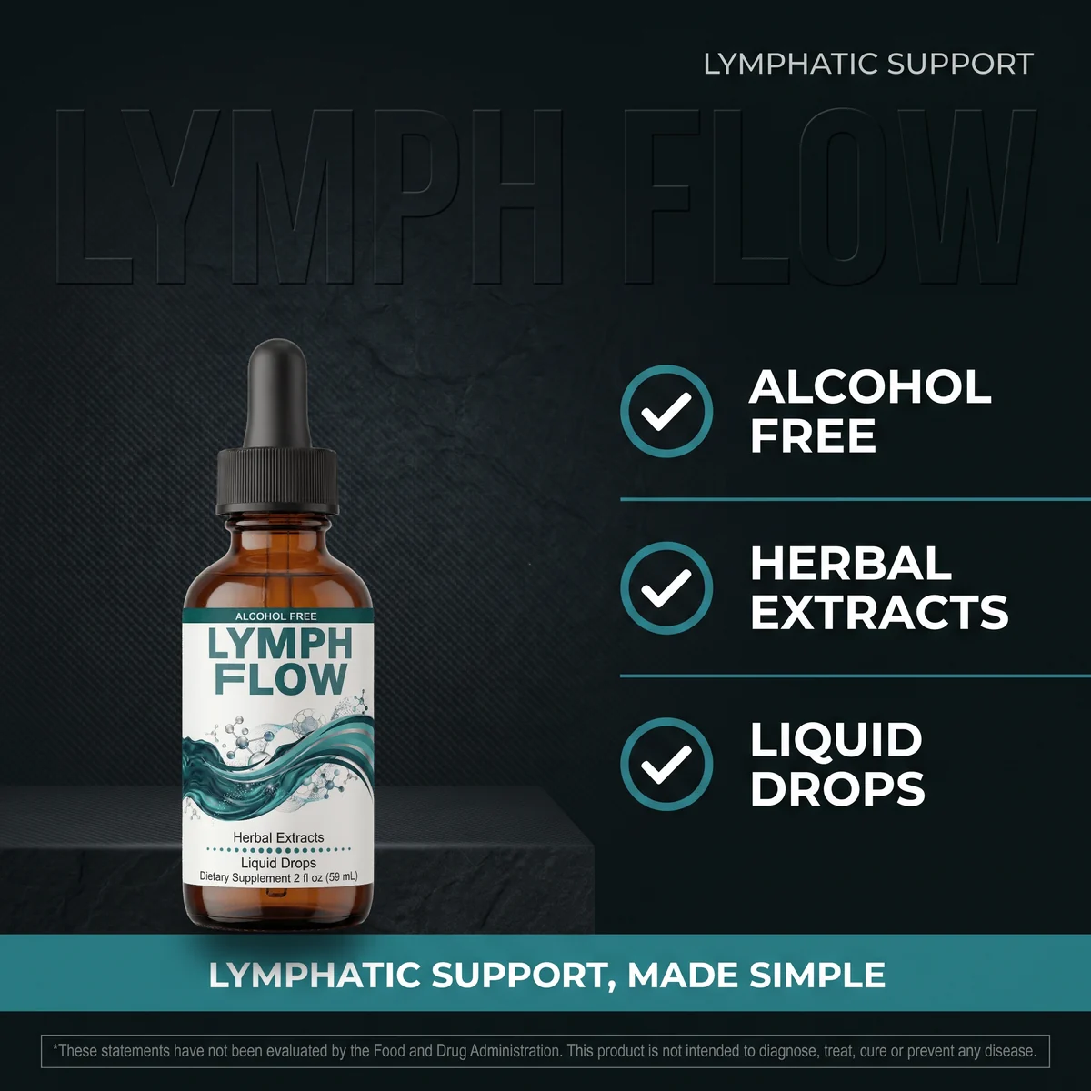 Why LymphFlow: alcohol-free, herbal extracts, liquid drops